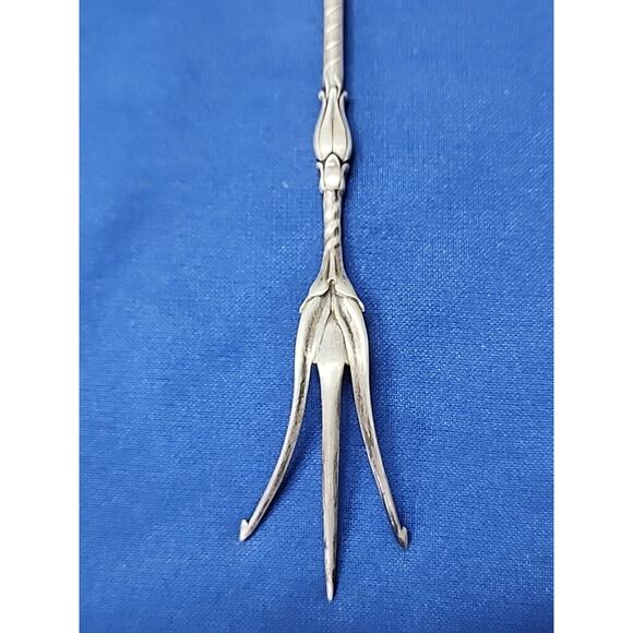 WHITING Sterling 9" Long Handled Lettuce Fork Pickle Bar Barware Cucumber Vine - Picture 6 of 7